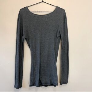 Michael Stars Cross Back Metallic Knit Long Sleeve